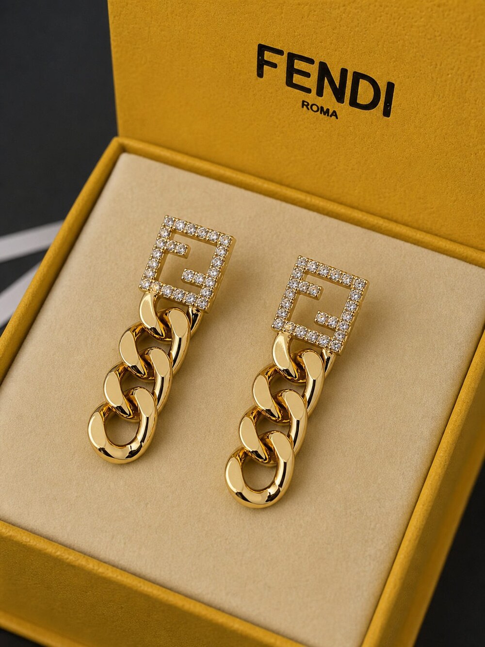 Fendi Modern Designer Earrings Style 4 | New with Box - Picture 5 of 9